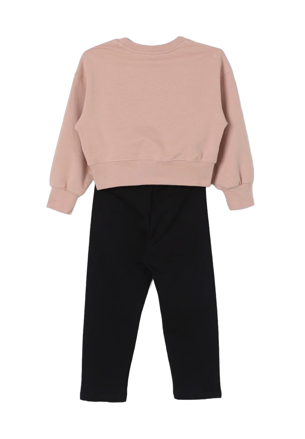 Completo felpa rosa-nero per bambina