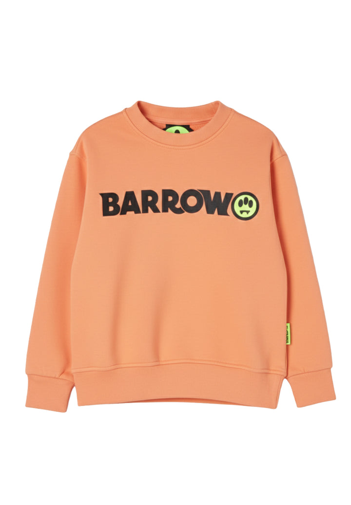 Felpa girocollo arancione per bambina