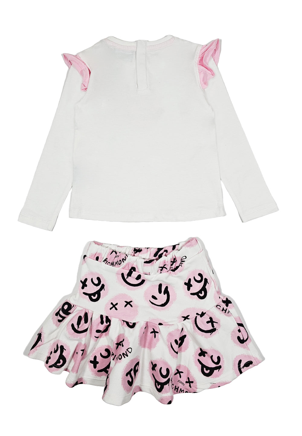 Completo bianco-rosa per neonata