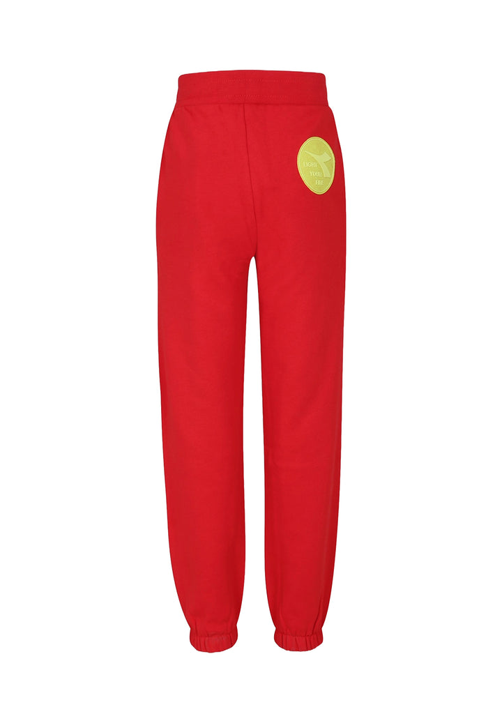 Red fleece trousers for boy