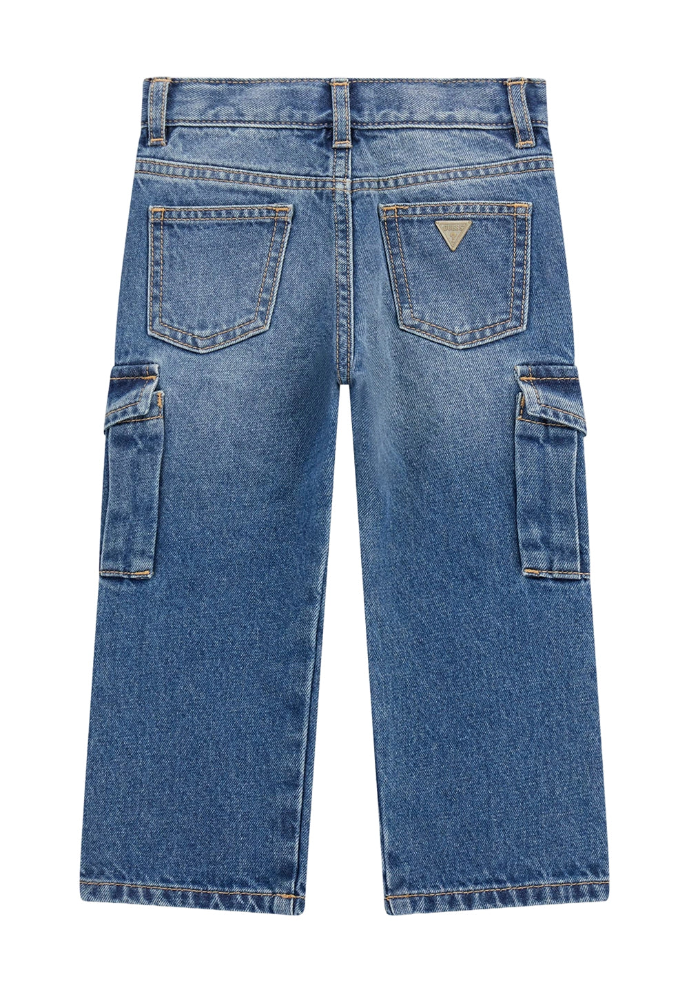 Jeans cargo blu denim per bambina