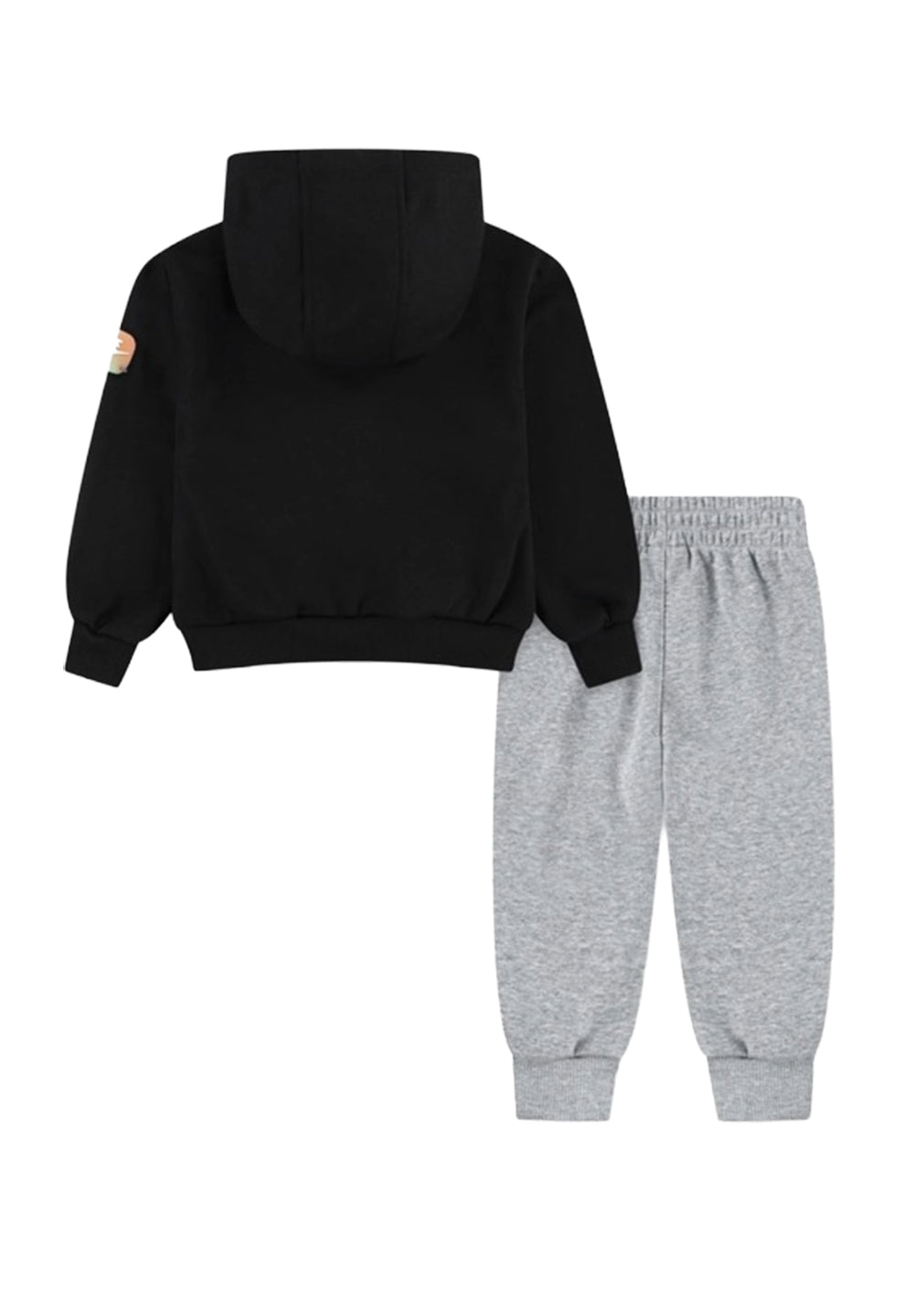 Completo felpa nero-grigio per neonato