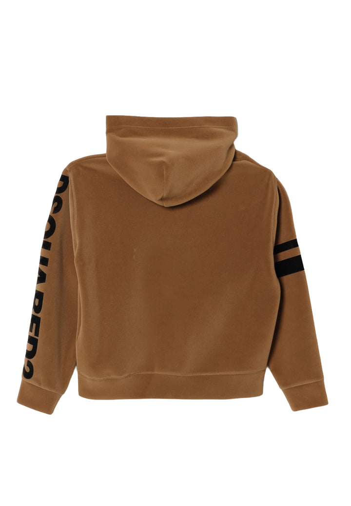 Felpa zip marrone per bambino