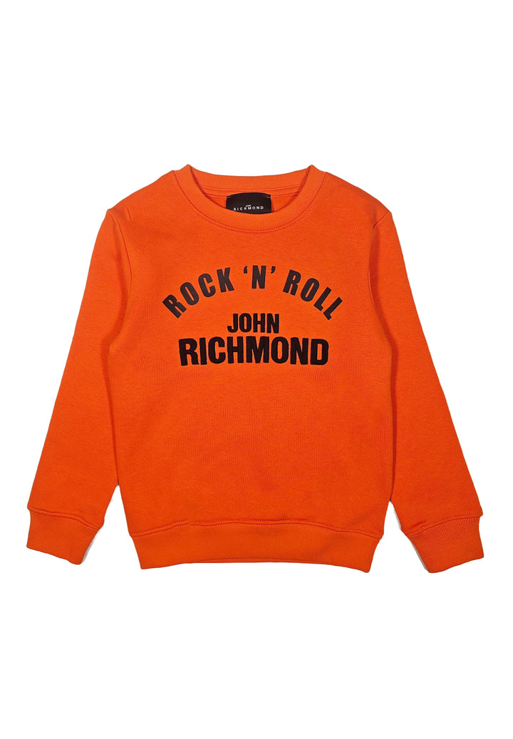 Orange crewneck sweatshirt for boys