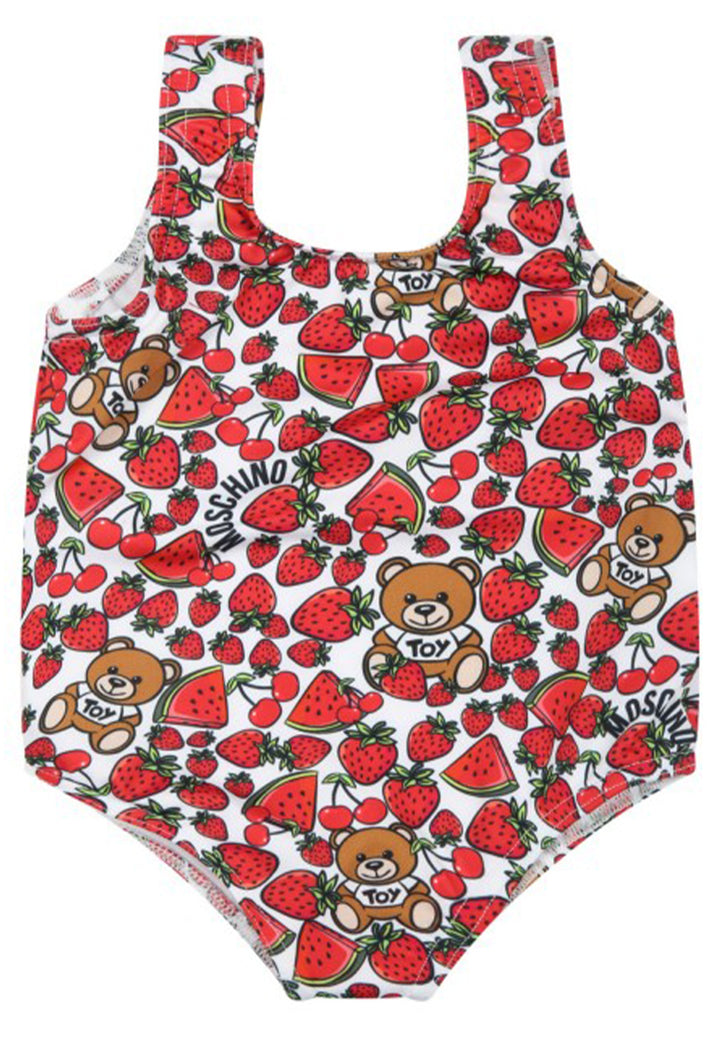 Costume bianco-rosso per neonata