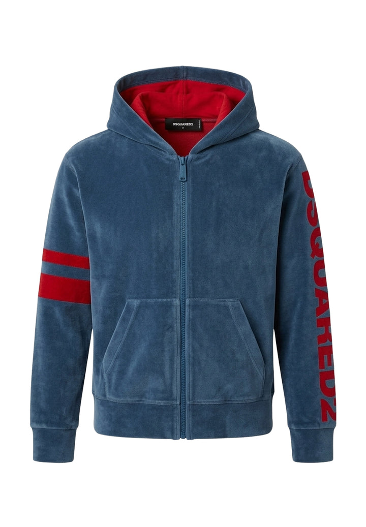 Felpa zip blu per bambino