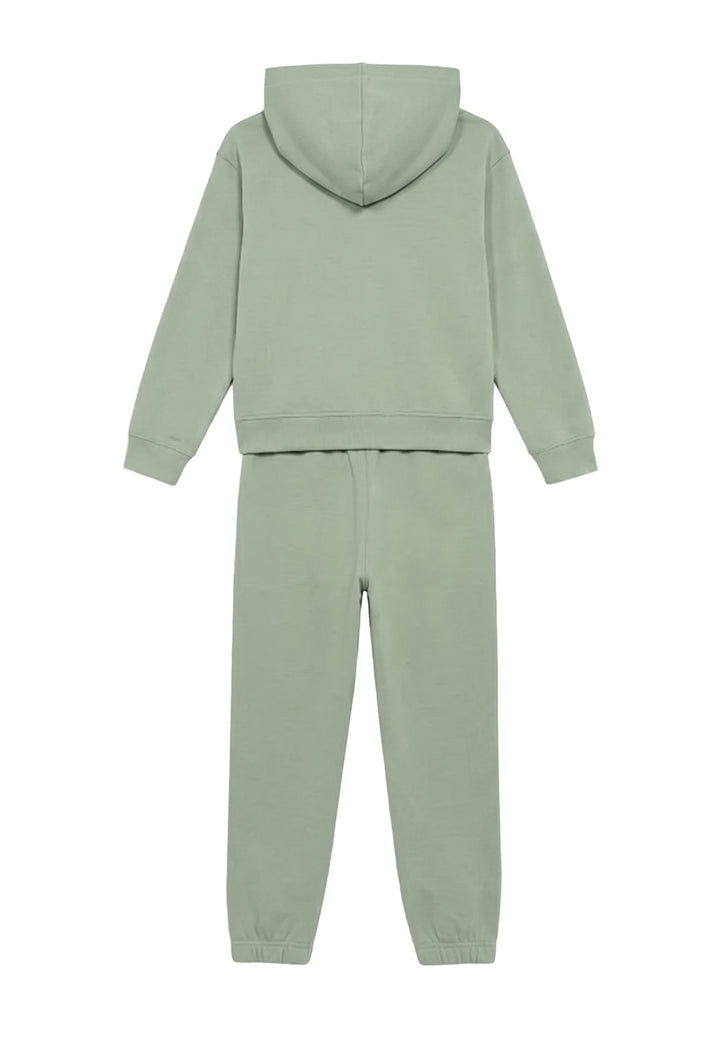 Completo felpa verde per bambina
