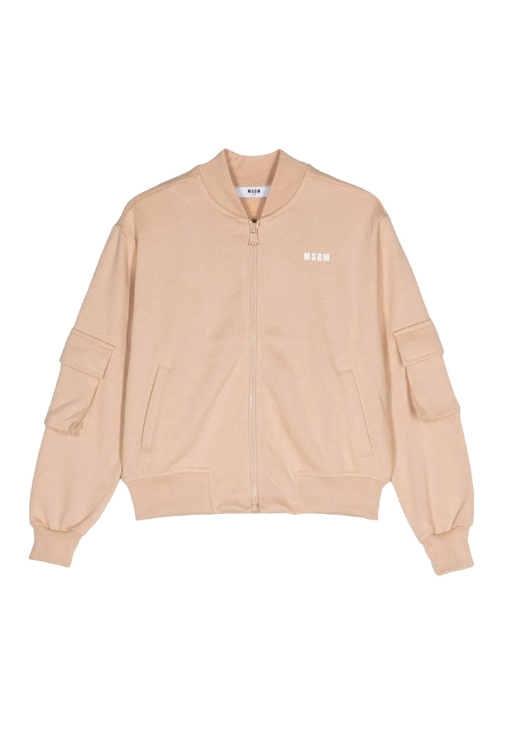 Felpa zip beige unisex