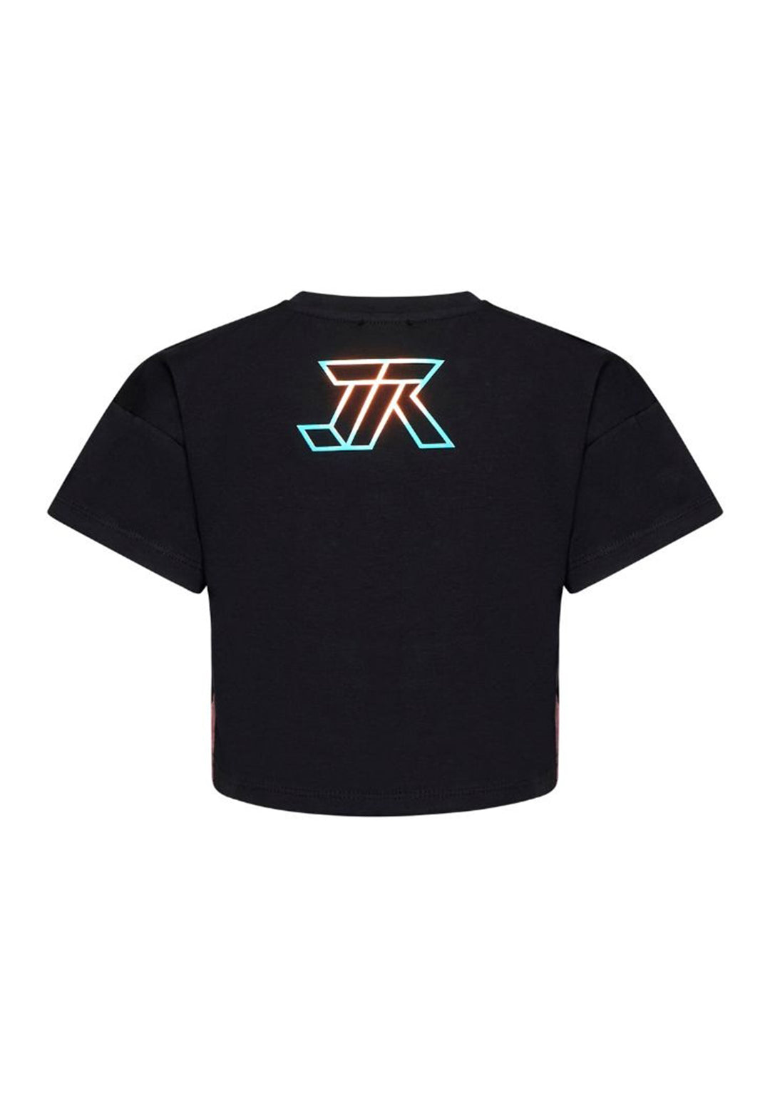 T-shirt cropped nera per bambina