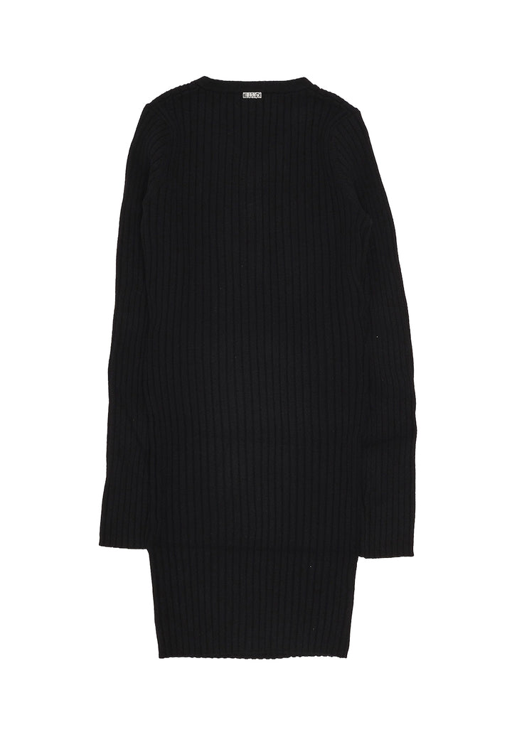 Vestito maglia nero per bambina