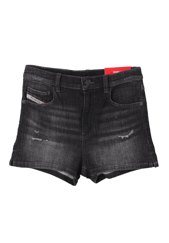 Short en jean noir pour fille