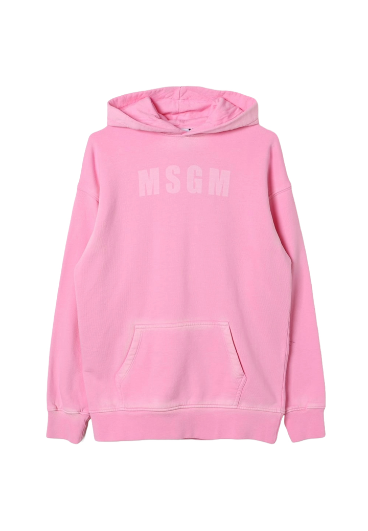 Maxi felpa con cappuccio rosa per bambina