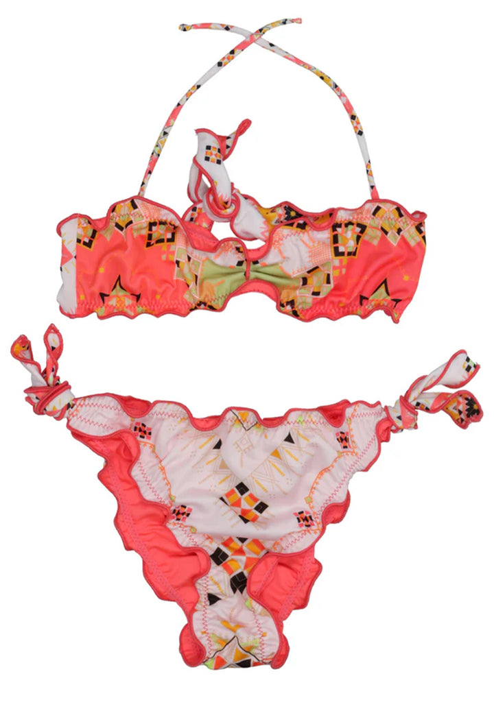 Costume bikini arancione fluo per bambina