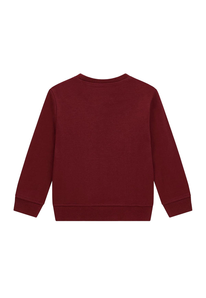 Felpa girocollo bordeaux per bambino