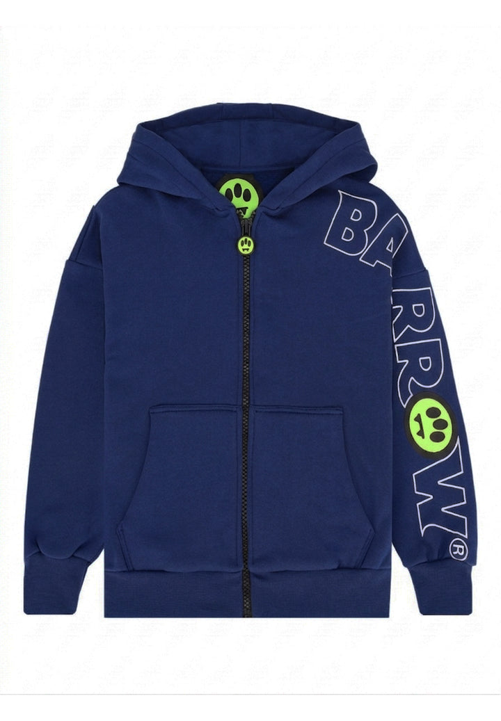 Felpa zip con cappuccio blu unisex