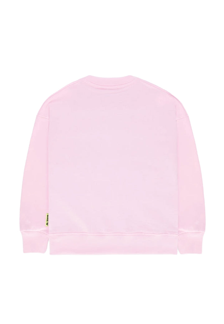 Felpa girocollo rosa per bambina