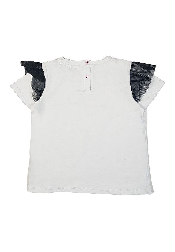 T-shirt bianco-nero per neonata