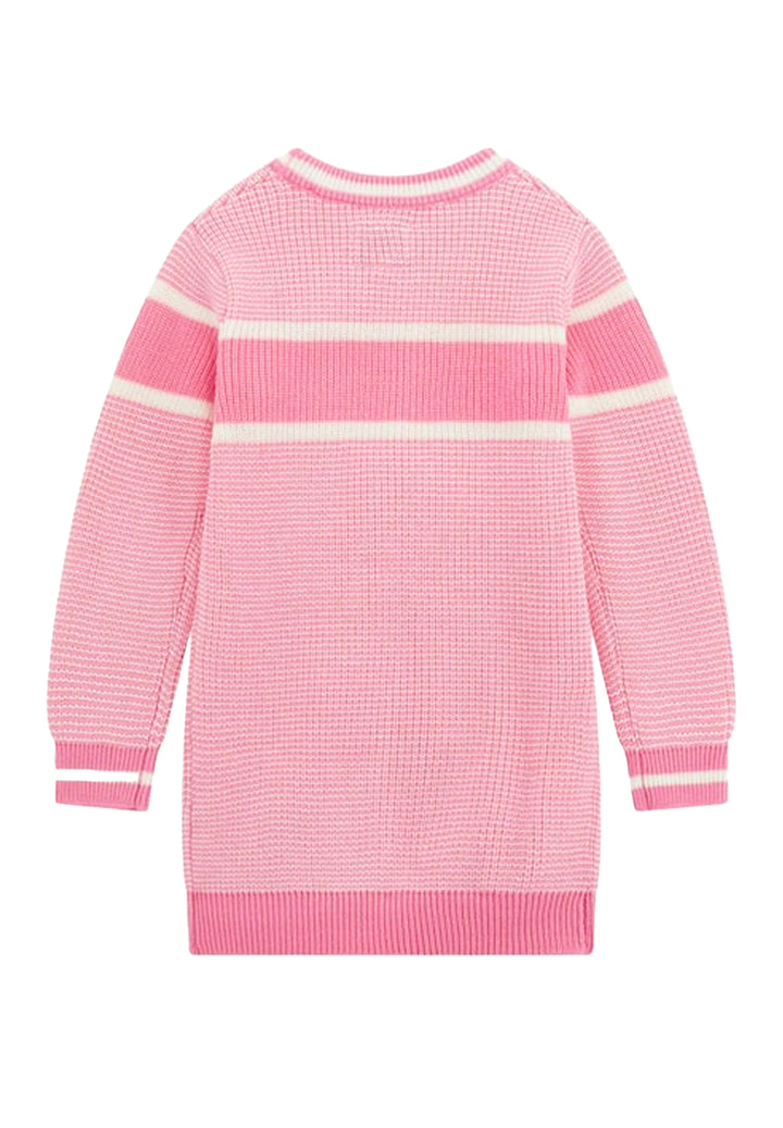 Vestito in maglia rosa per bambina