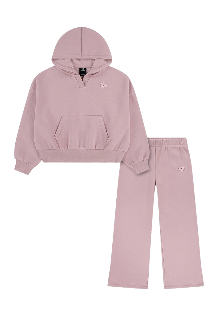 Completo felpa rosa per bambina
