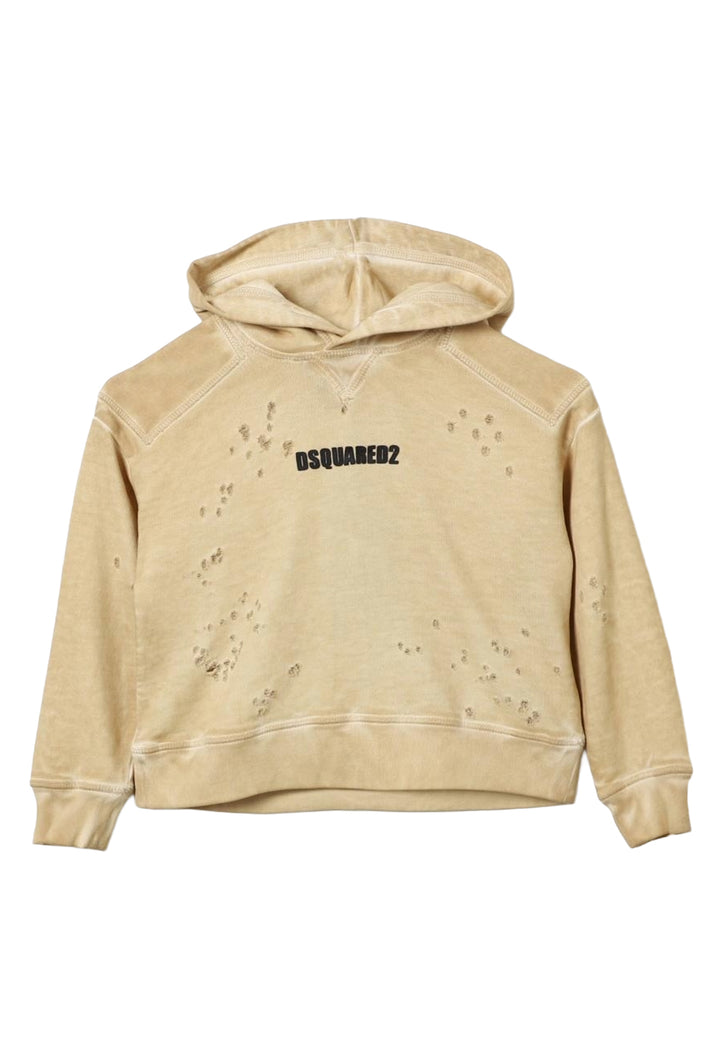 Felpa cappuccio beige per bambino