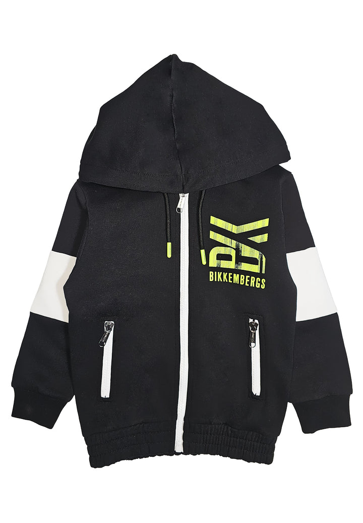Felpa zip nera per bambino