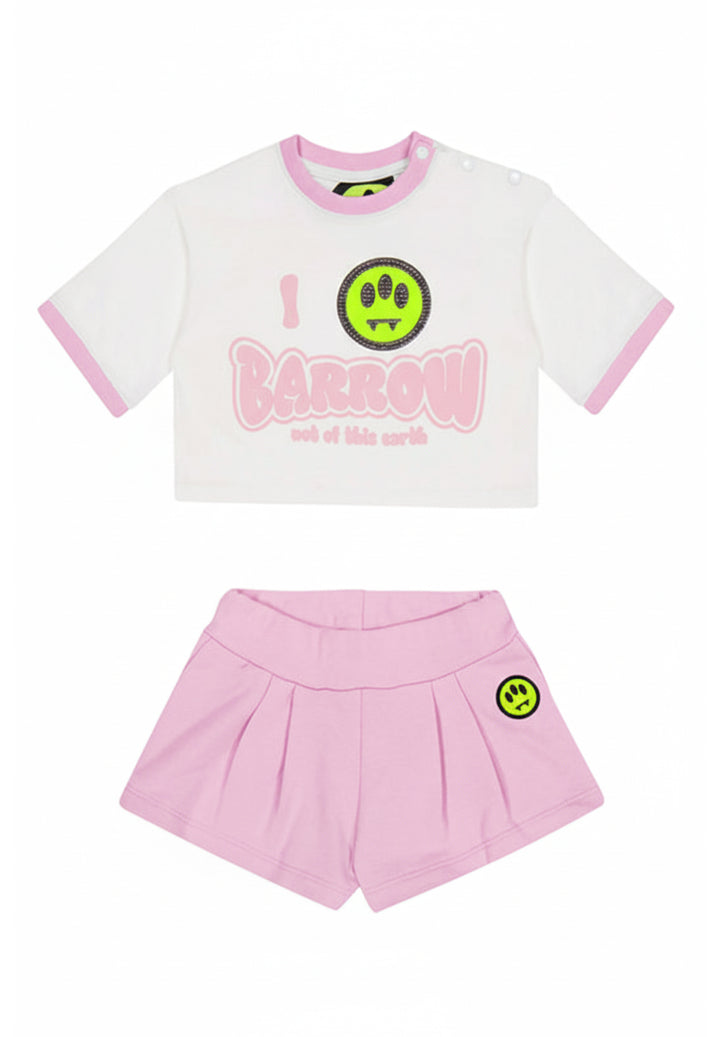 Weiß-rosa Outfit für Baby-Mädchen