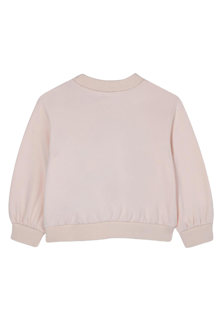 Felpa girocollo rosa per bambina
