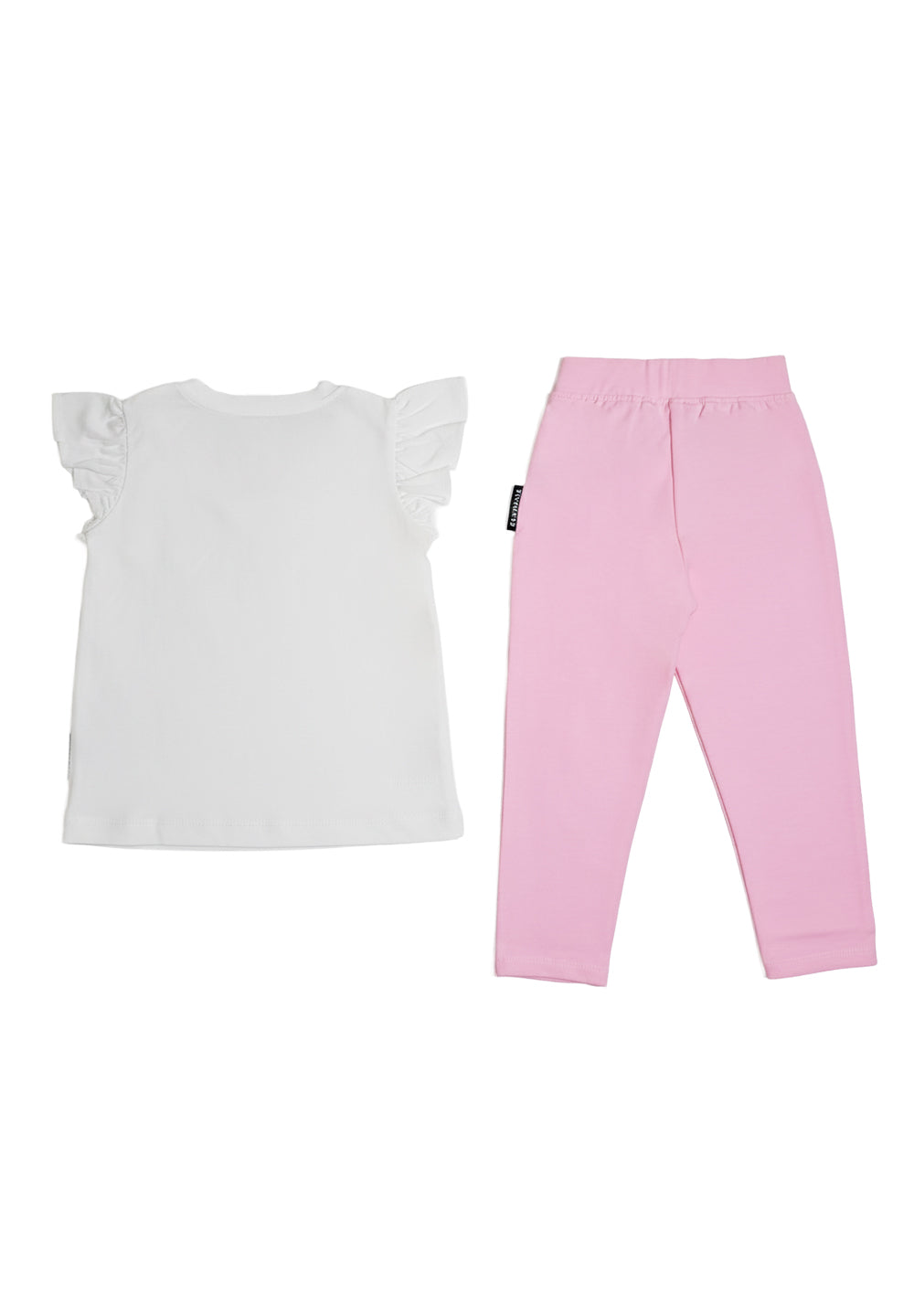 Completo bianco-rosa per neonata