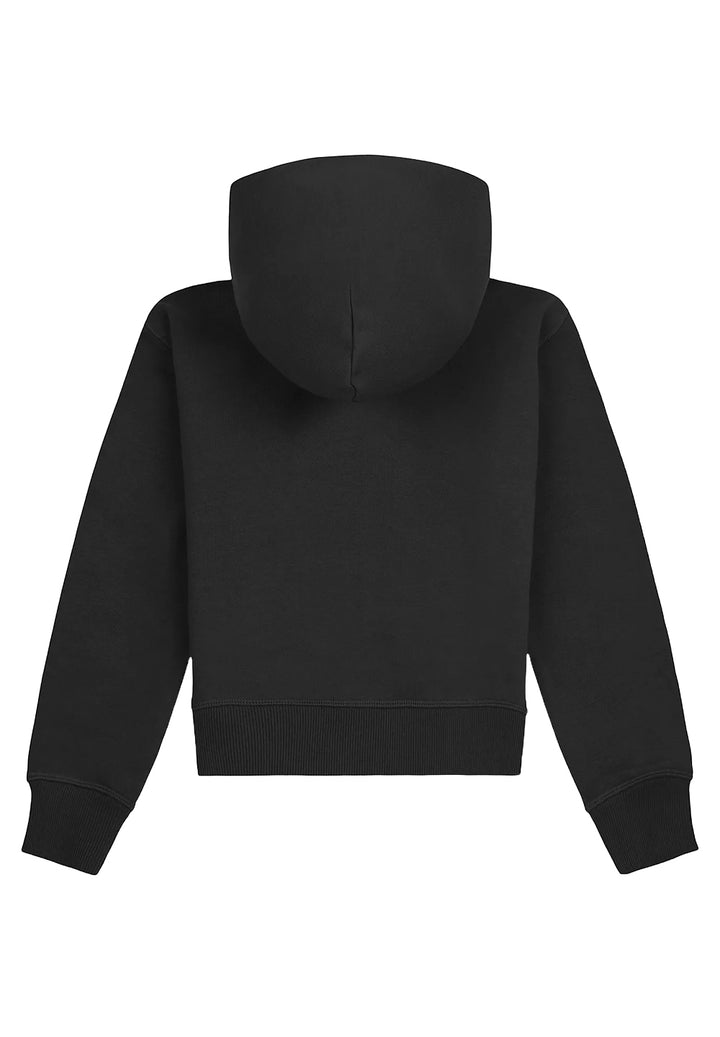 Felpa zip nera per bambina