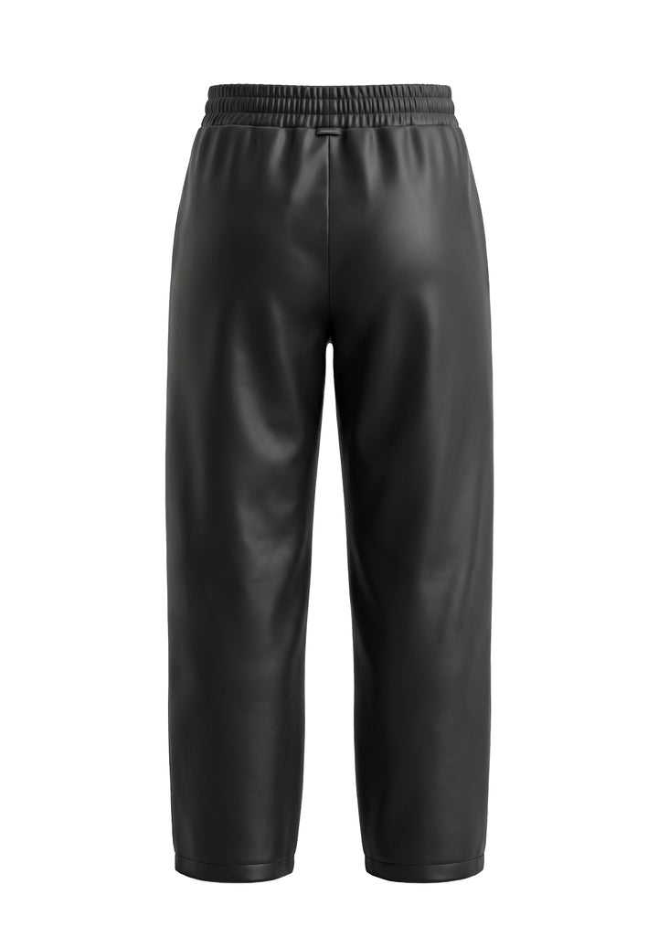 Pantalone ecopelle nero per bambina