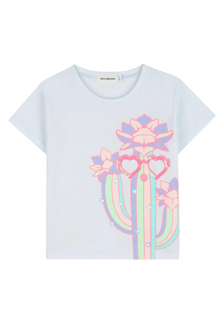 T-shirt celeste per bambina