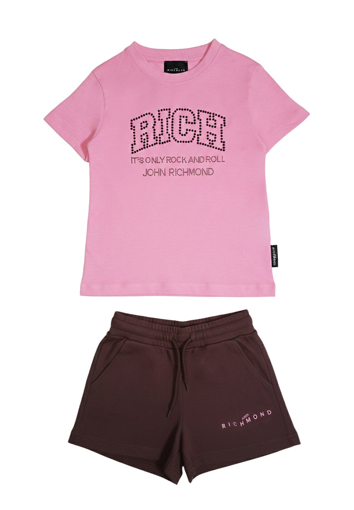 Completo rosa-marrone per bambina