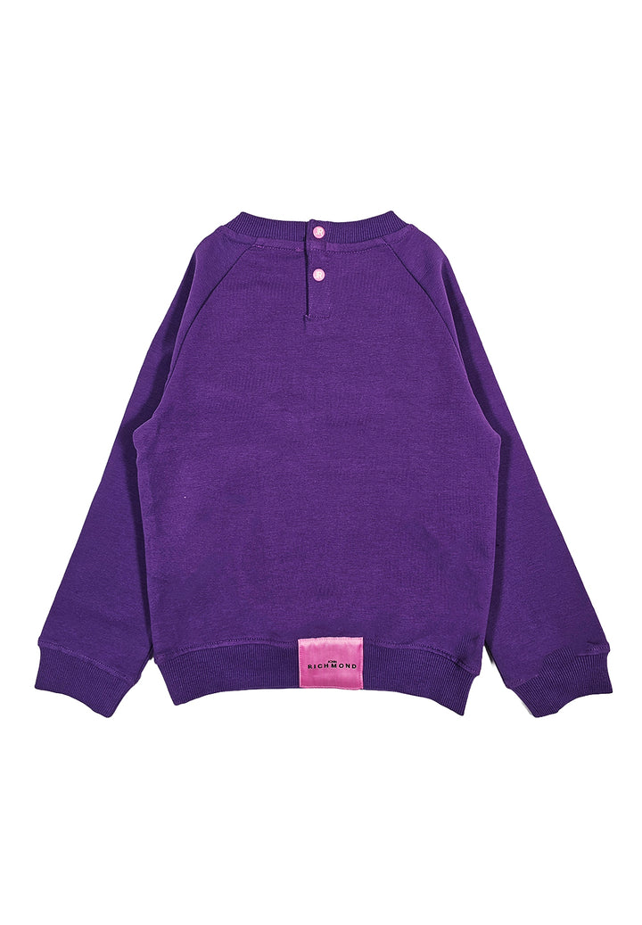 Purple crewneck sweatshirt for girls