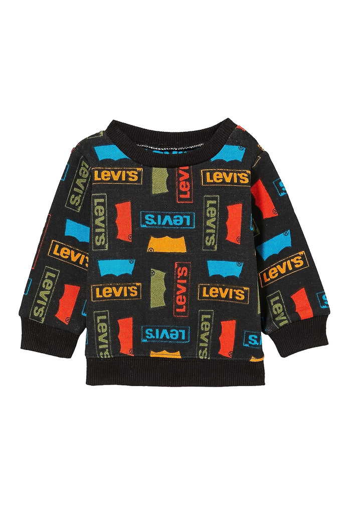 Black crew-neck sweatshirt for newborn