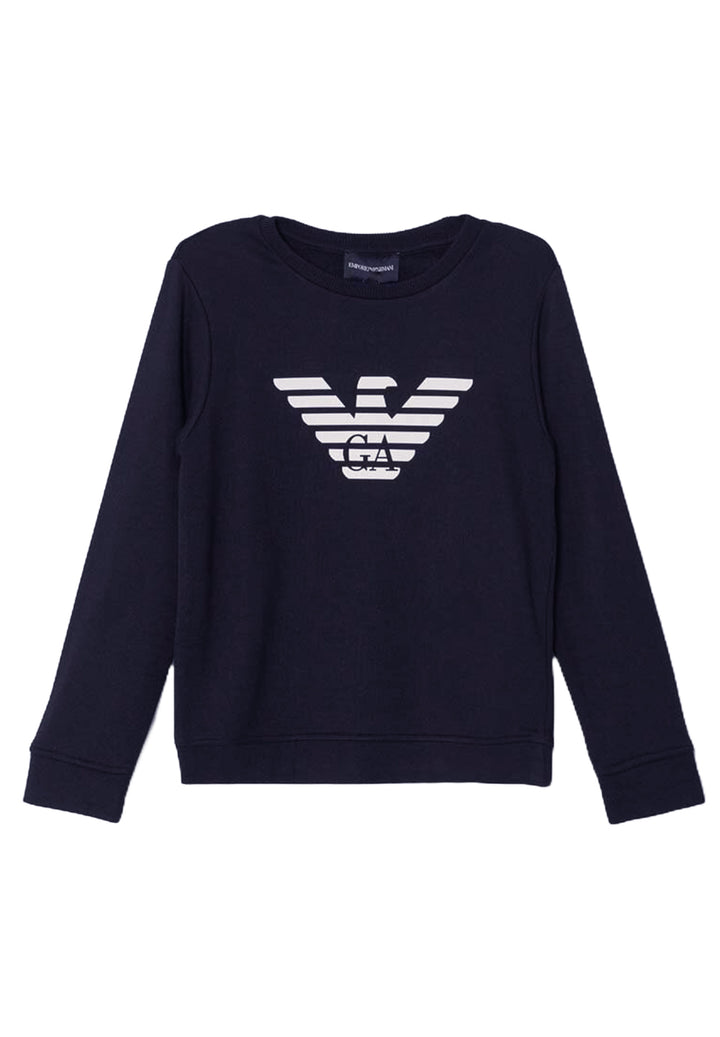 Felpa girocollo blu navy per bambino