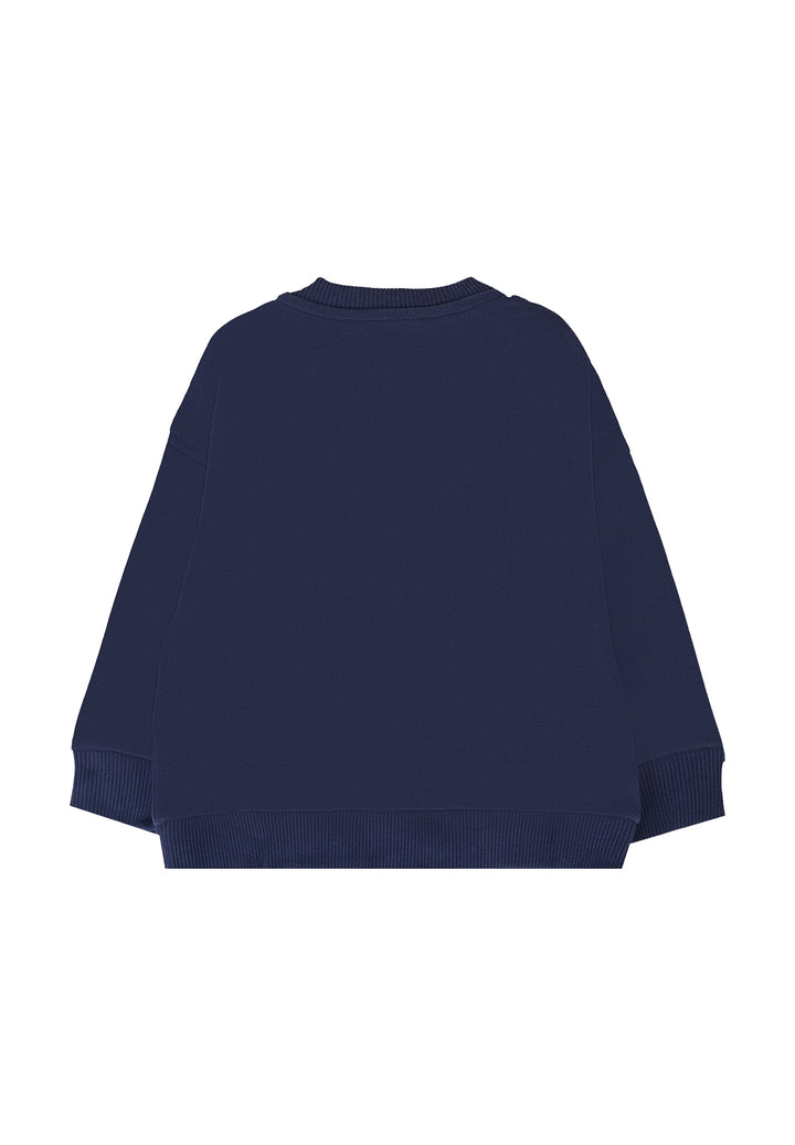Felpa girocollo blu per neonato