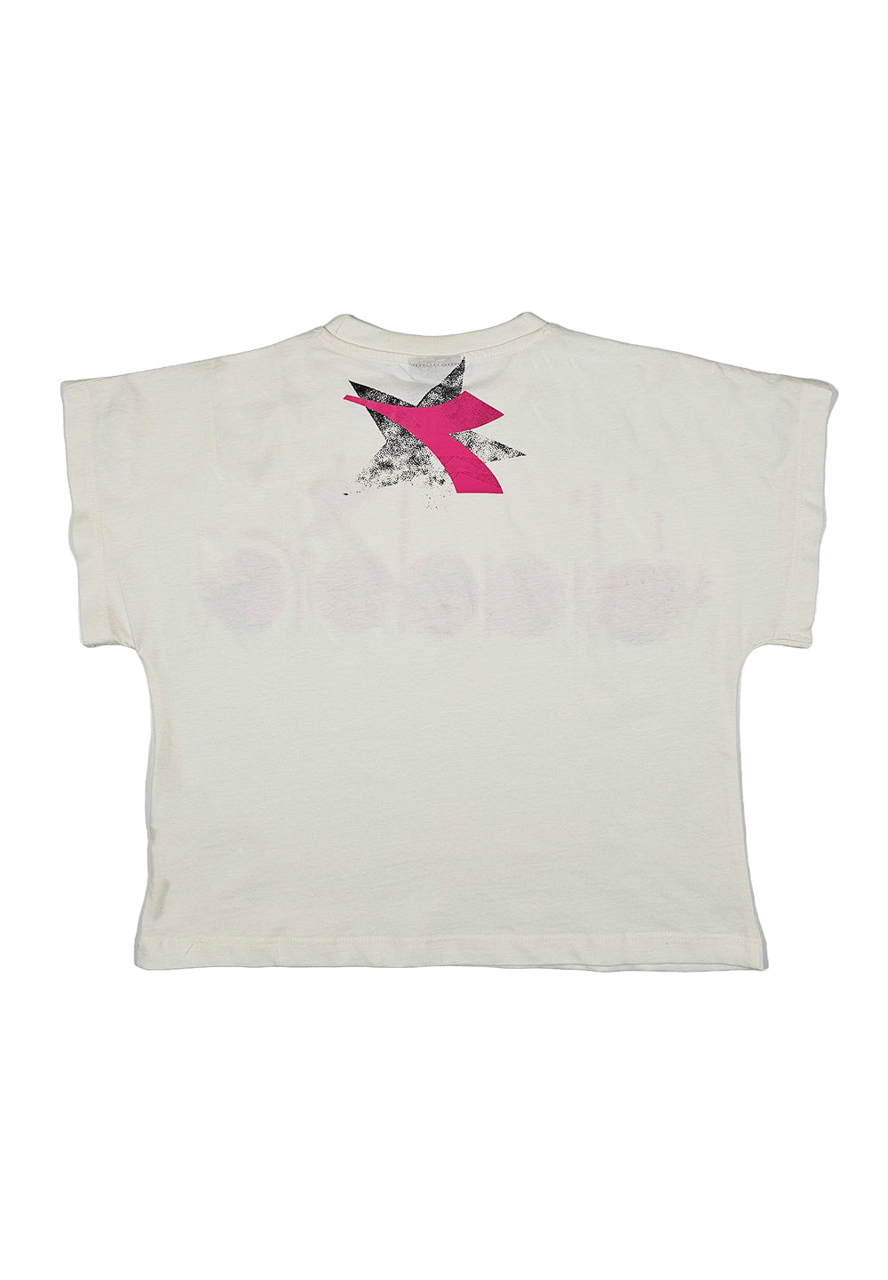 T-shirt cropped crema per bambina