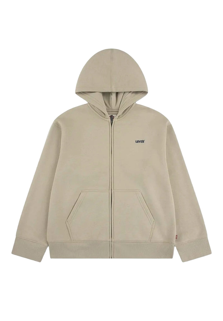 Felpa zip beige per bambino