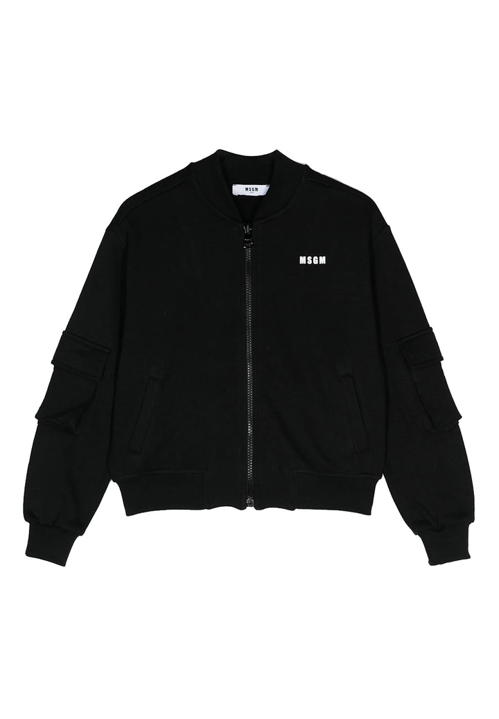 Felpa zip nera unisex