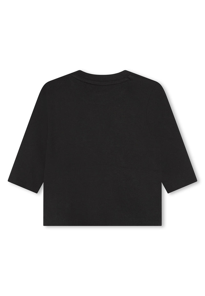 Black crew-neck sweatshirt for newborn