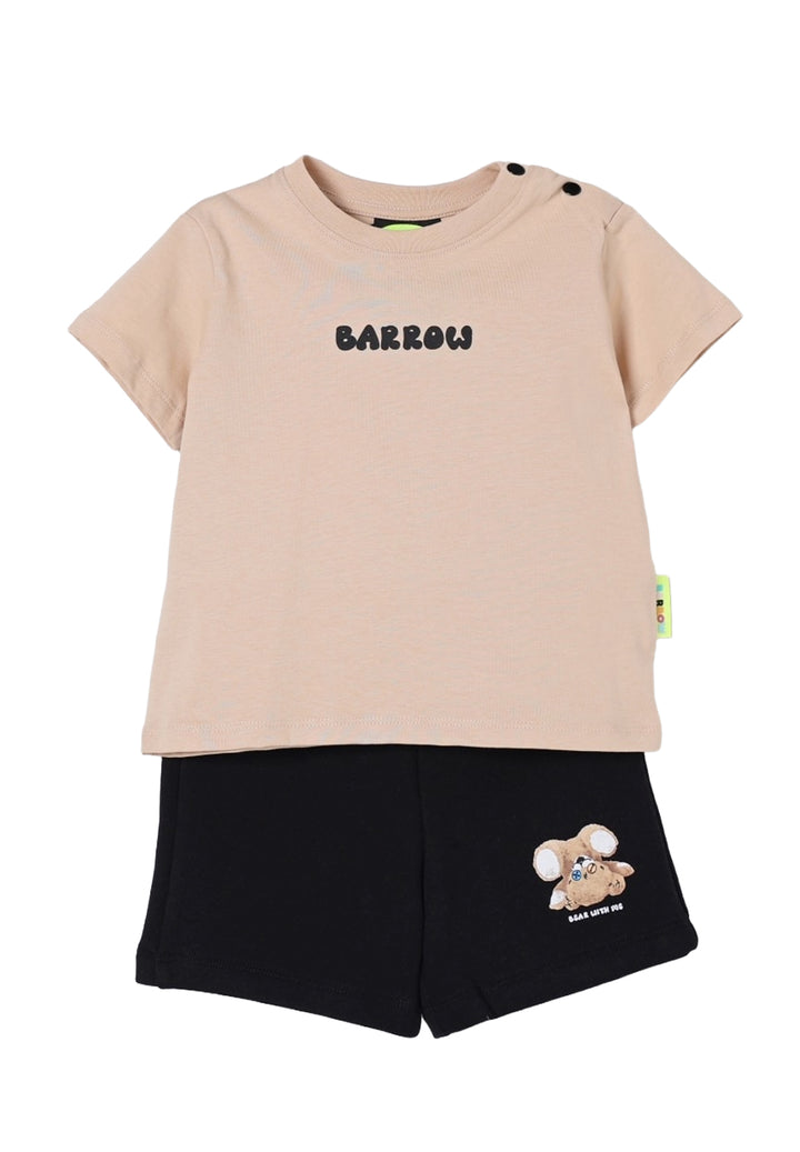 Completo beige-nero per neonato