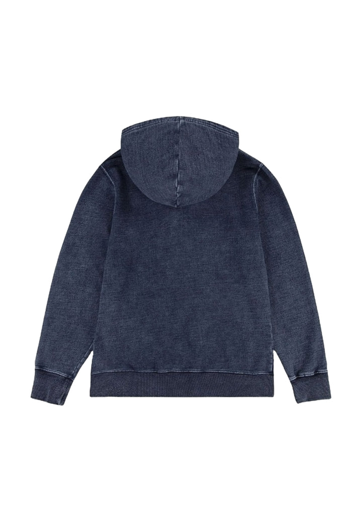 Felpa zip blu denim per bambino