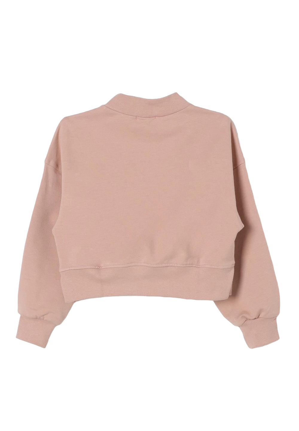 Felpa girocollo rosa per bambina