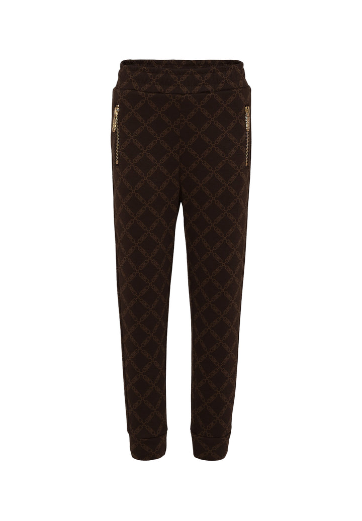 Pantalone felpa marrone per bambina