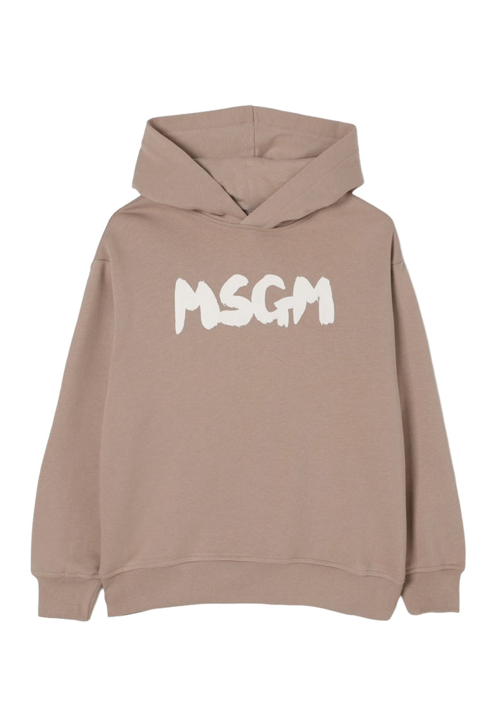 Felpa cappuccio marrone per bambino