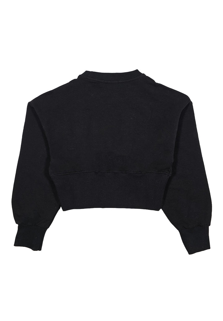 Felpa girocollo nero per bambina