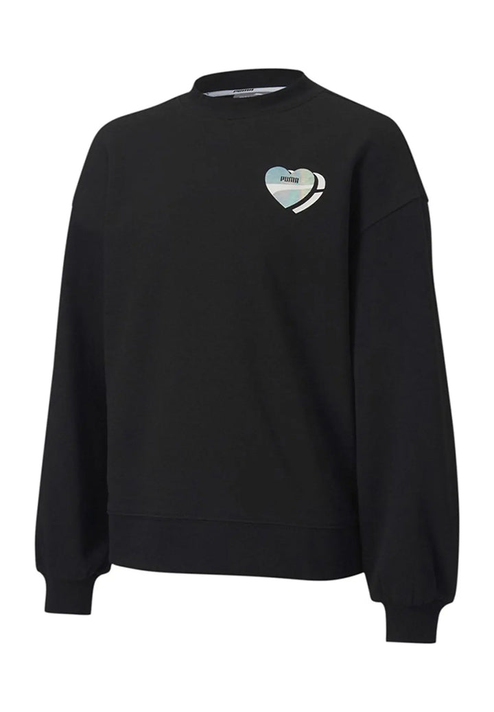 Black crewneck sweatshirt for girls