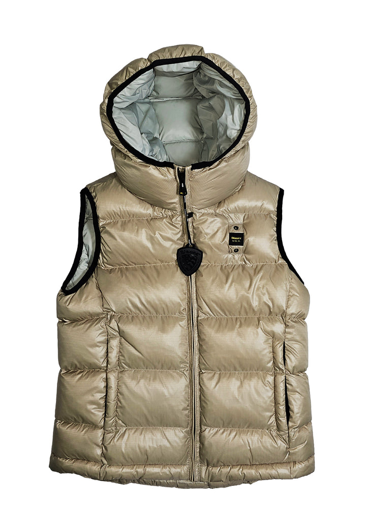 Giubbotto smanicato beige per bambino