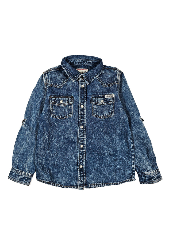 Camicia blu denim per bambino