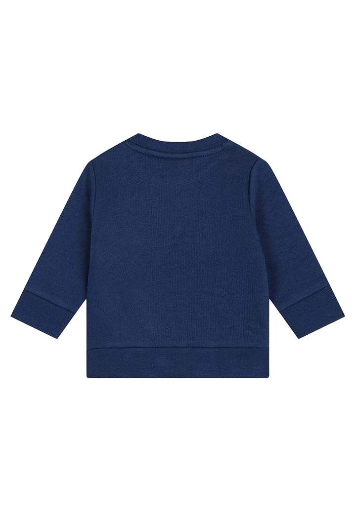 Felpa girocollo blu per neonato